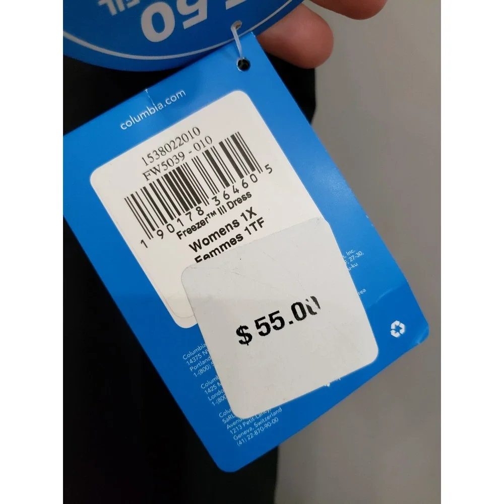 COLUMBIA PFG Freezer III Dress Plus 1X Black Tank Performance Activewear UPF 50+ - Picture 4 of 5